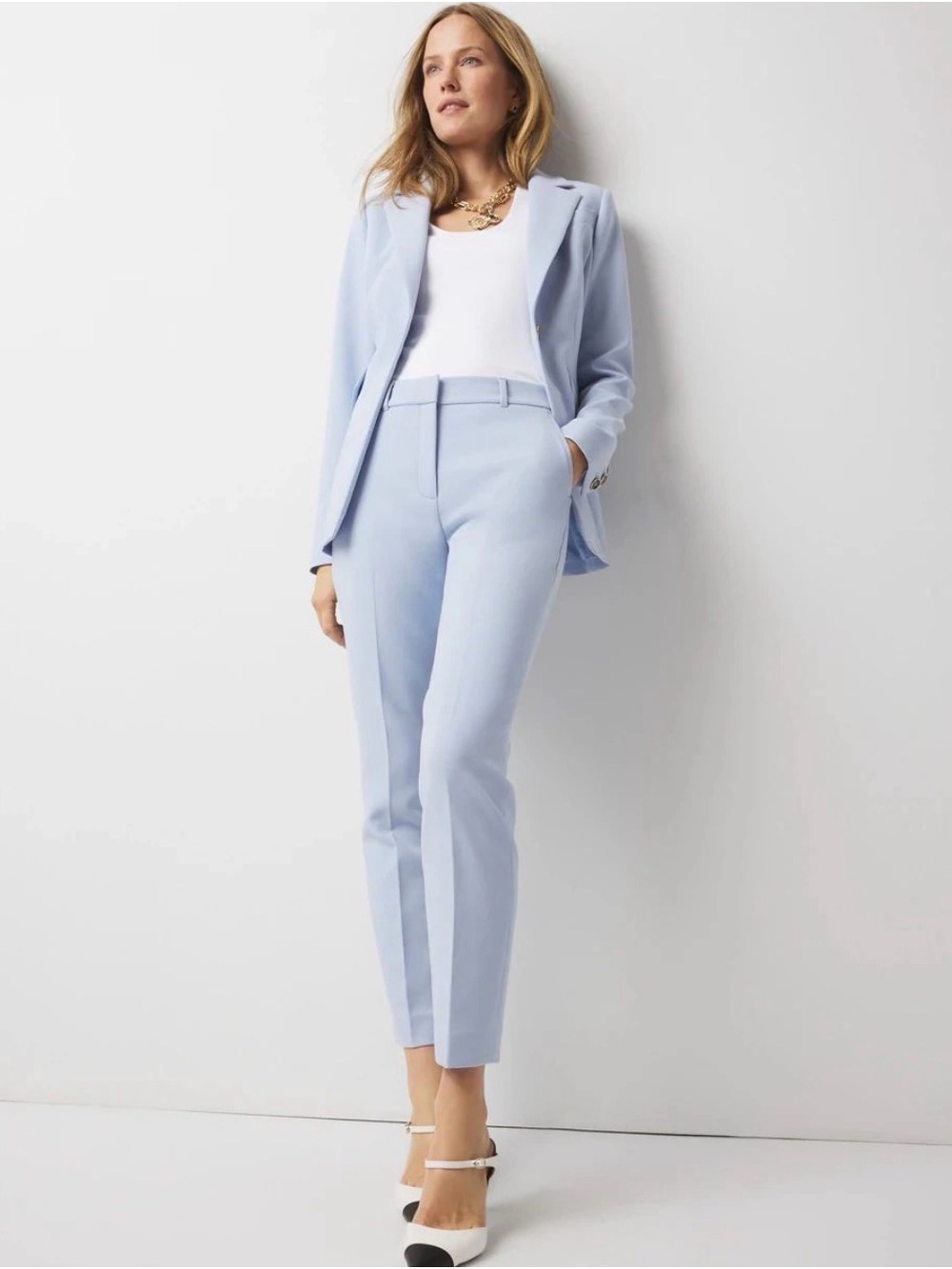 White House Black Market Light Blue Tailored Slim Ankle Pants